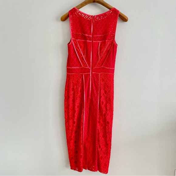 bebe Red Lace Sleeveless Dress Size 4 - Picture 3 of 9